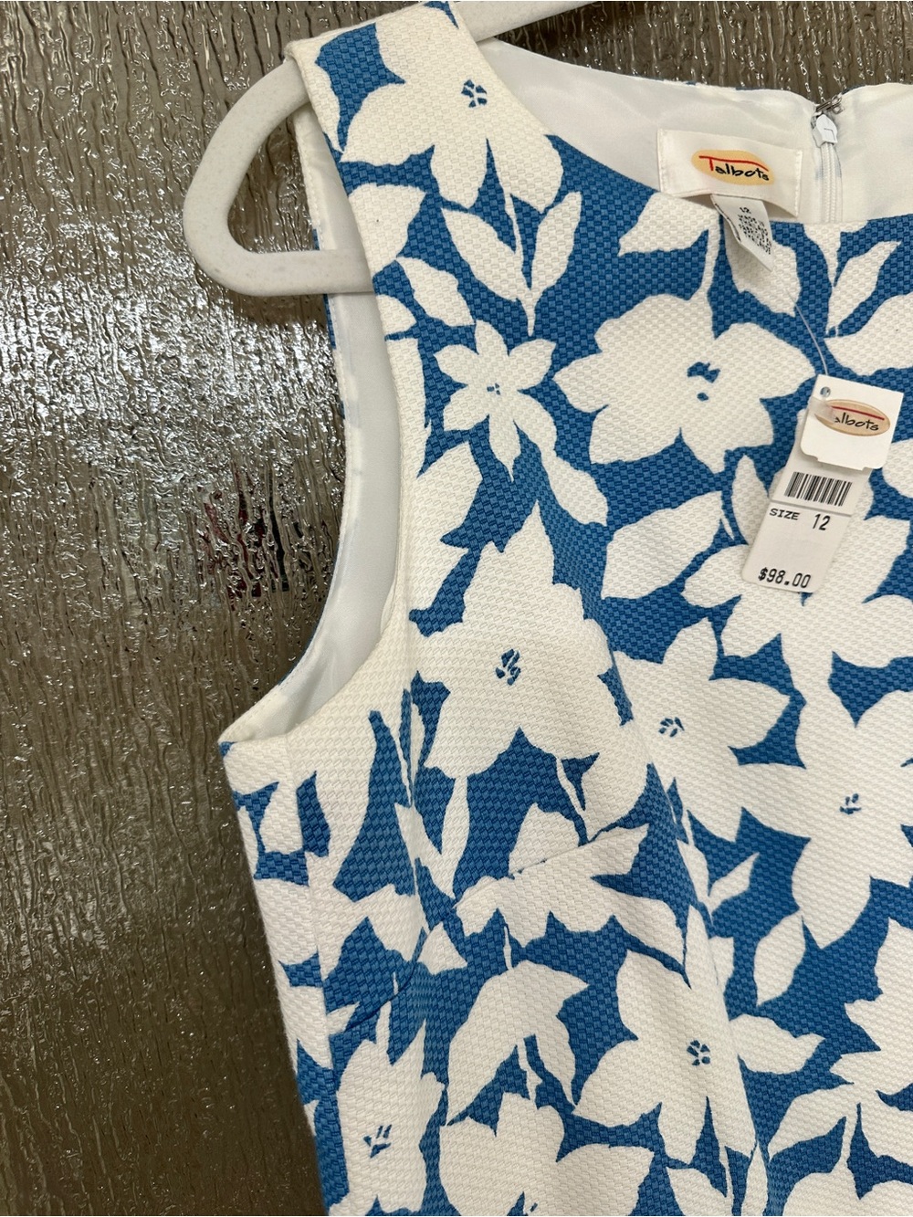 Talbots Blue and White Floral Shift Dress - Picture 3 of 15